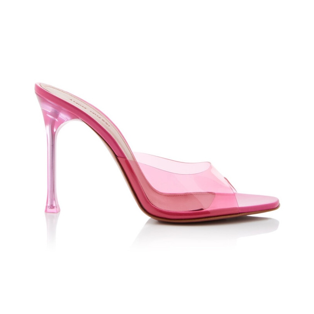 Authentic Amina Muaddi Alexa PVC Slide Sandals NWOB Sz 40